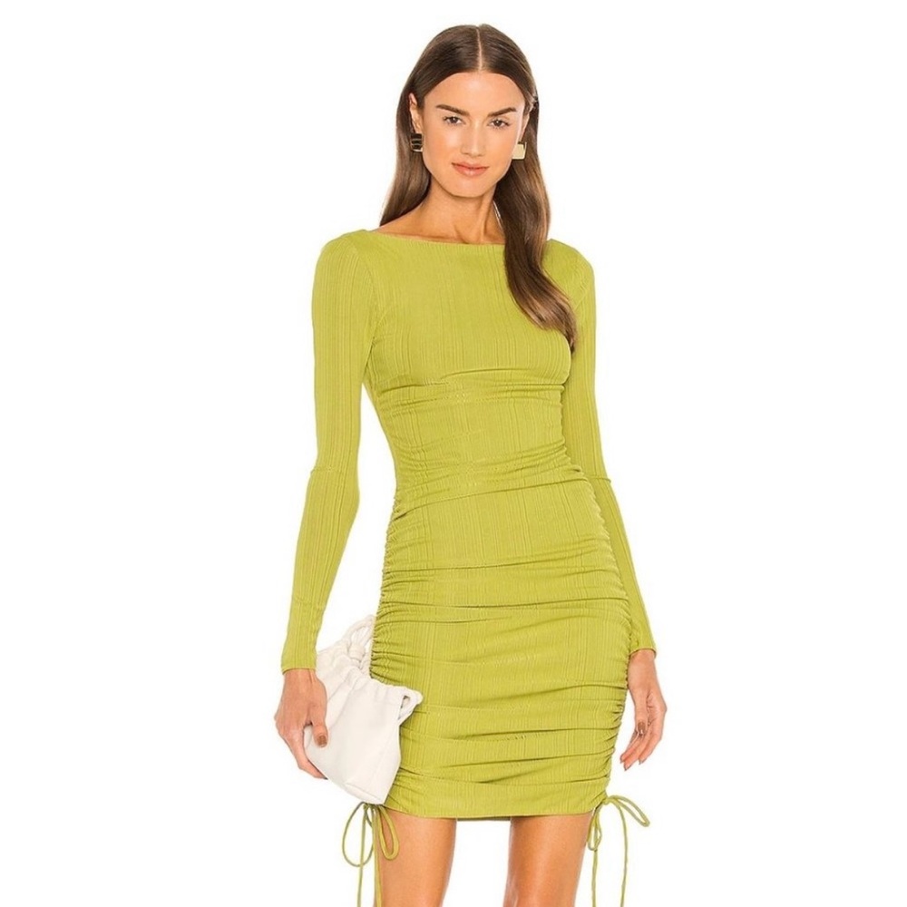 Camila Coelho Tiara Mini Dress in Yellow Green